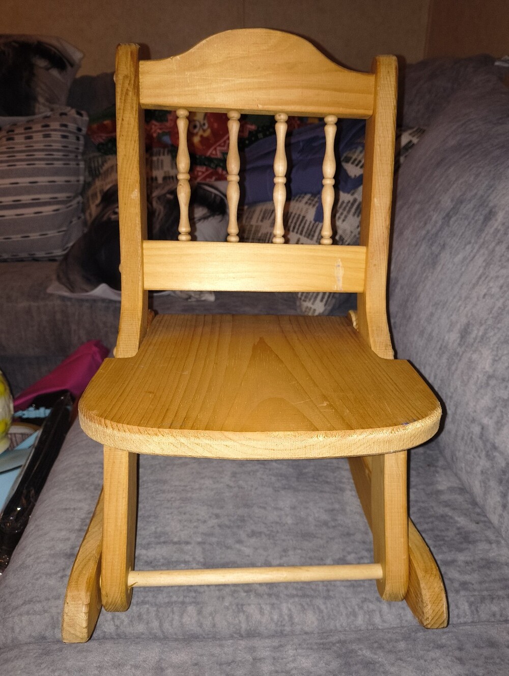 Wooden Rocking Toy Chair for Kids - Natural Wood